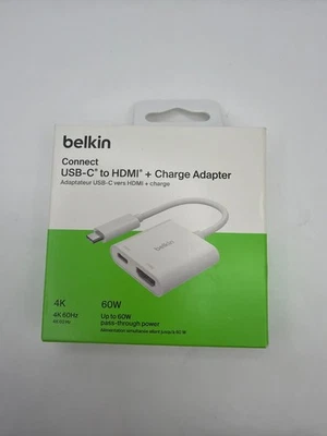Belkin Connect USB C to HDMI + Charge Adapter for iPhone 17 16 15 macbook laptop - Image 1 of 3