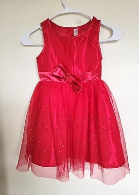 Vestido Cherokee Niñas Talla XS 4-5 Rojo Vestido Vacaciones Foto 1 de 3