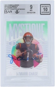 Ja'Marr Chase Bengals Signed 2021 Panini Illusions #MY-7 BAS 9/10 Rookie Card - Picture 1 of 3