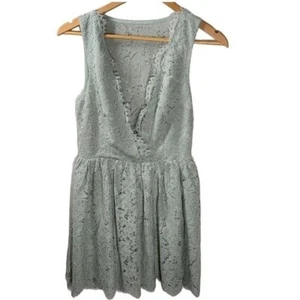 Tobi Dress Small Womens Green Fit and Flare Mini Lace Sleeveless V Neck Boho - Picture 1 of 12