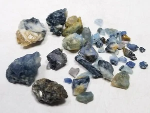 Natürliche kleine Menge Indicolit auch bekannt als blauer Quarz Kristalle aus Afghanistan, 60 G - Bild 1 von 11
