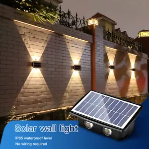 Solar Wall Lights Waterproof Outdoor Garden Up&Down Lamp Dual color temperature - Picture 1 of 13