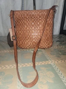 NWT Anthropologie Vilenca Holland Cognac Woven Leather Crossbody Bag-Read descri - Picture 1 of 11