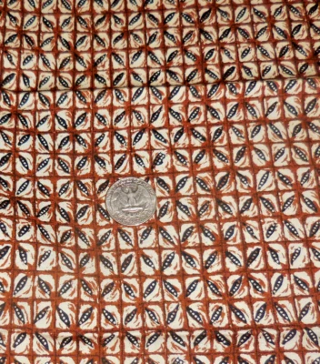 Cotton Fabric Fat Quarter From 2013 Geometric X Pattern Beige Brown Black - Image 1 of 3