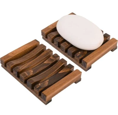 2x Soporte para platos de madera para ahorrador de jabón autodrenaje cocina inodoro baño para Dr Squatch Foto 1 de 4