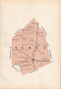 Mapa antiguo del condado Scout Kentucky 1893 - Imagen 1 de 1