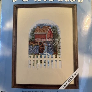 Vintage Windows "The Red Mill" Counted Cross Stitch Kit – 5” x 7.5” – NIP 08020 - Picture 1 of 5