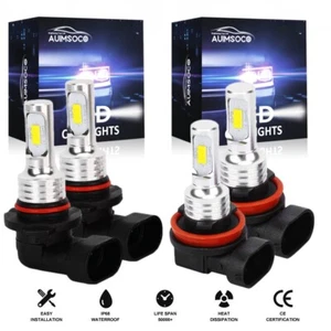 9005+H11 LED Headlight Combo Hi/Low Beam Bulbs Super White Bright Lamps 6000K 4x - Picture 1 of 14