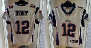 Reebok Authentic NFL 🏈 New England Patriots #12 Brady Stitch Sewn Jersey YOUTH