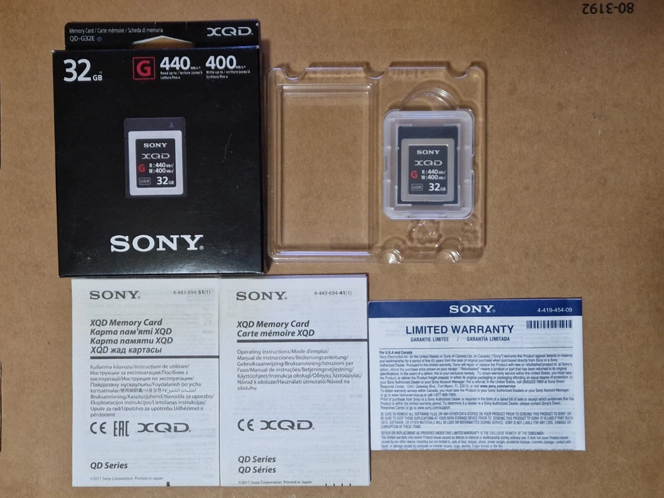 32GB Sony XQD G Series R440MB/s W400MB/s Memory Card 2 - Image 1 of 1