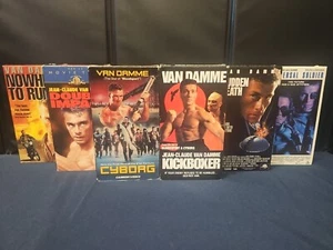 6 Jean-Claude Van Damme VHS LOT - CYBORG + UNIVERSAL SOLDIER + KICKBOXER + DEATH - Picture 1 of 16
