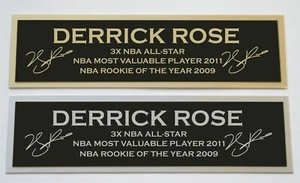 Derrick Rose Typenschild für signiertes Basketball Foto Trikot oder Etui  - Bild 1 von 2