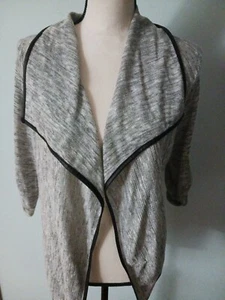 Cha Cha Vente Women cardigan M size Silver Gray Knit Sleeve - Picture 1 of 7