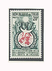 Togo, Sc #347, MNH, 1958, Human Rights, Flags, Dove, UN - Picture 1 of 1