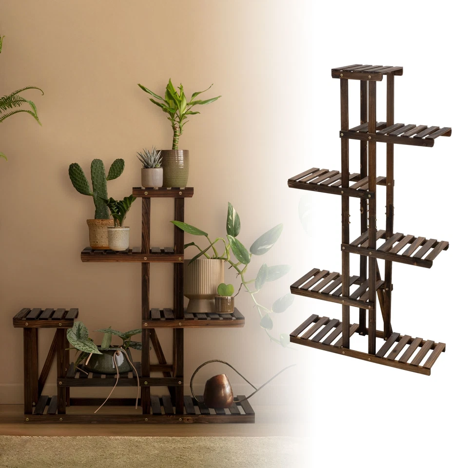 Soporte decorativo de madera para plantas  cm pedestal con  niveles a elegir - Imagen 1 de 4