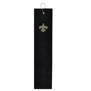 New Orleans Saints Golf Towel 15x25 NFL Tri-Fold Sports Football Hook Clip Rag - Picture 1 of 2