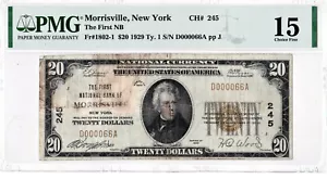 $20 1929 T1 National MORRISVILLE New York NY Mega Rare "3 on Census" Best Known! - Picture 1 of 2