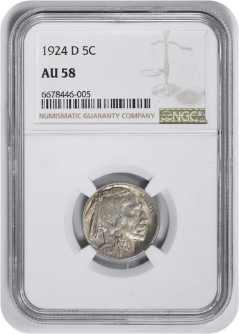 1924-D Buffalo Nickel AU58 NGC Cover