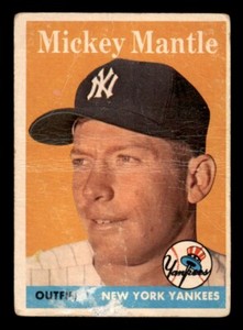 1958 Topps Baseball #150 Mickey Mantle PR