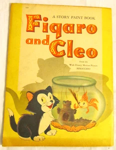 WALT DISNEY STUDIOS FIGARO AND CLEO STORY PAINT BOOK From Pinocchio Vtg 1940 - Picture 1 of 7