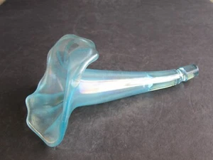 EXTREMELY RARE NORTHWOOD ICE BLUE WIDE PANEL EPERGNE SIDE CARNIVAL GLASS LILY - Picture 1 of 9
