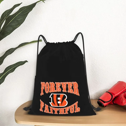 Forever Faithful Cincinnati Bengals Drawstring Backpack Waterproof & Light Cover