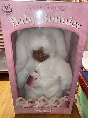 Baby Bunnies Anne Geddes 1997 doll RARE NEW African-American baby 17” Tall - Image 1 of 4
