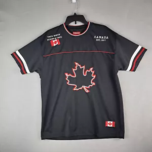 Canada Athletics Shirt Mens Medium Black Red Jersey Stitched Maple Leaf Hockey - Picture 1 of 15