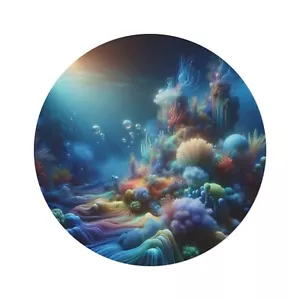 Oceanic Dream runder Teppich, Boho Wohndeko, weicher Vorleger, Coastal Vibes Living - Bild 1 von 5