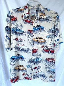REYN SPOONE.. CLÁSICOS AMERICANOS..CORVETTE..RAYÓN..HAWAIANO..ALGODÓN..CAMISA..NUEVA CON ETIQUETAS..S - Imagen 1 de 5