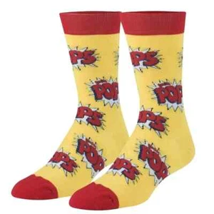 New Kellogg's Cereal Corn Pops Cereal Novelty Crew Foodie Socks Mens Sock 6-12 - Picture 1 of 4