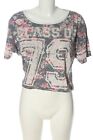 FB SISTER Cropped Shirt Damen Gr. DE 40 hellgrau-pink-braun Casual-Look