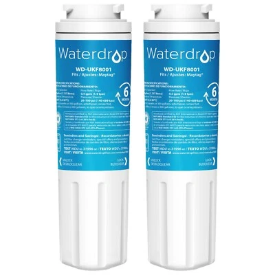 Waterdrop UKF8001 Refrigerator Water Filter, Replacement for Maytag UKF8001, (2) - Image 1 of 4