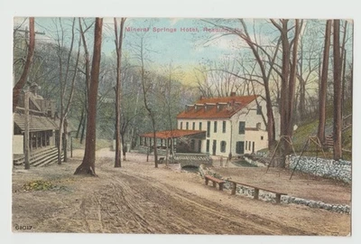 HOTEL MINERAL SPRINGS Edificio de dos pisos Pabellón Lectura PA Postal DB Foto 1 de 2