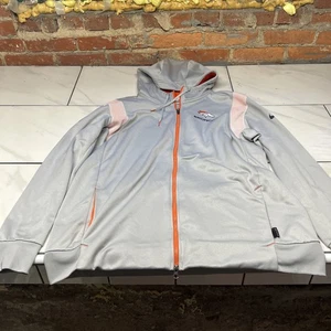 Nike Denver Broncos Full-Zip With Hood On Field Gray Orange Size Xl Thermafit - Bild 1 von 11