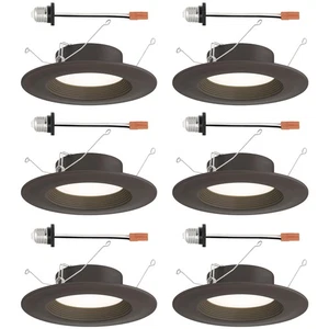 LED Recessed Ceiling Lights 6 Pack, 5/6 Inch 5CCT Metal Light Fixture Set, Di... - Picture 1 of 6