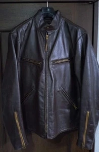 RRL Double RL Ralph Lauren Cowhide Single Riders Leather Jacket Brown Used - Picture 1 of 7