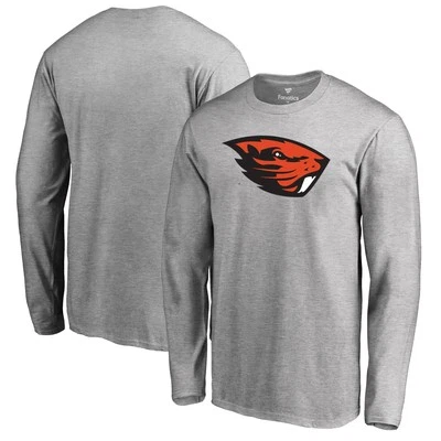 Men's Ash Oregon State Beavers Primary Logo Long Sleeve T-Shirt - Image 1 of 3