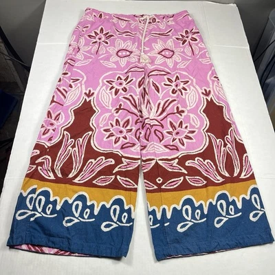 Pantalones Palazzo Celandine Anthropologie Pierna Ancha Mezcla de Lino Boho Resort Playa XL Foto 1 de 4