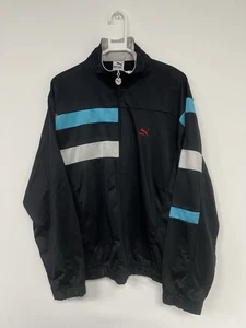 Vintage Puma Trainingsjacke Retro Farbblock-Design durchgehender Reißverschluss 42" Brustumfang Large - Bild 1 von 15