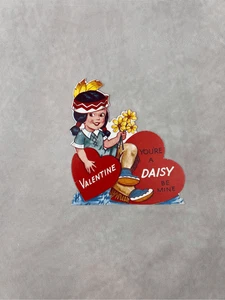 Tarjeta vintage de San Valentín nativa americana efímera - Imagen 1 de 5