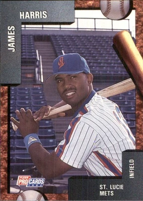 James Harris 1992 Fleer ProCards #1751 RC St. Lucie Mets *AutographDen* - Image 1 of 2