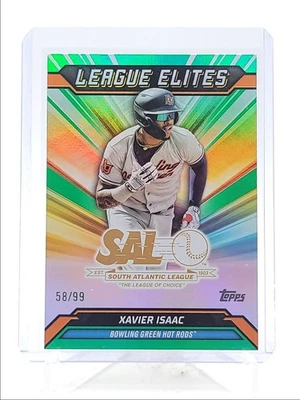XAVIER ISAAC 2025 TOPPS PRO DEBUT LEAGUE ELITES GREEN FOIL /99 Q3967 - Image 1 of 2