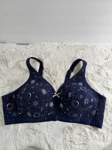Camiseta Sujetador Cacique Algodón Ligeramente Forrada Cobertura Completa Sin Alambres Estrellas Luna 42B - Imagen 1 de 7
