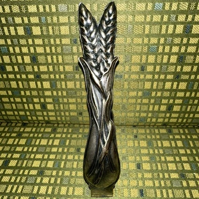 Pinças de gelo ~ Padrão de talo de trigo ~ VINTAGE ~ Aço inoxidável revestido ~7" - Imagem 1 de 4