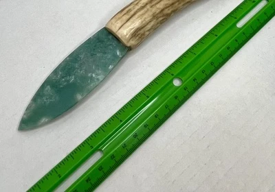 Letter Opener Envelope Slitter, Agate Blade And Antler Handle, Decorative - Image 1 of 4