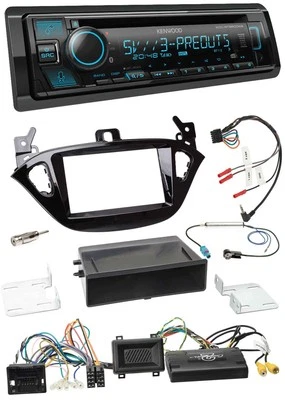 Kenwood Bluetooth USB CD Lenkrad DAB Autoradio für Opel Adam Corsa E ab 2013 PDC - Bild 1 von 4