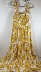 Ivy Street Boutique White Mustard woman Summer dress Sleeveless Sz M - Picture 1 of 13