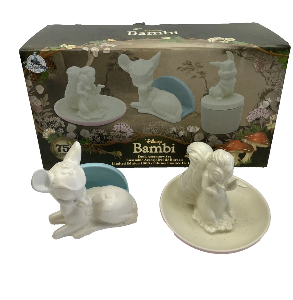 Disney Bambi 75 Aniversario Juego de Escritorio Bambi Tarjeta Teléfono Soporte y Baratija Plato Foto 1 de 4