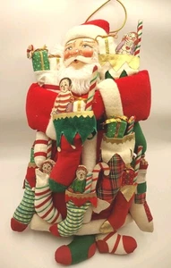 Vintage Santa Stofftier Stoffpuppe 12 Zoll groß handbemalt Gesicht Weihnachtsdeko - Bild 1 von 7